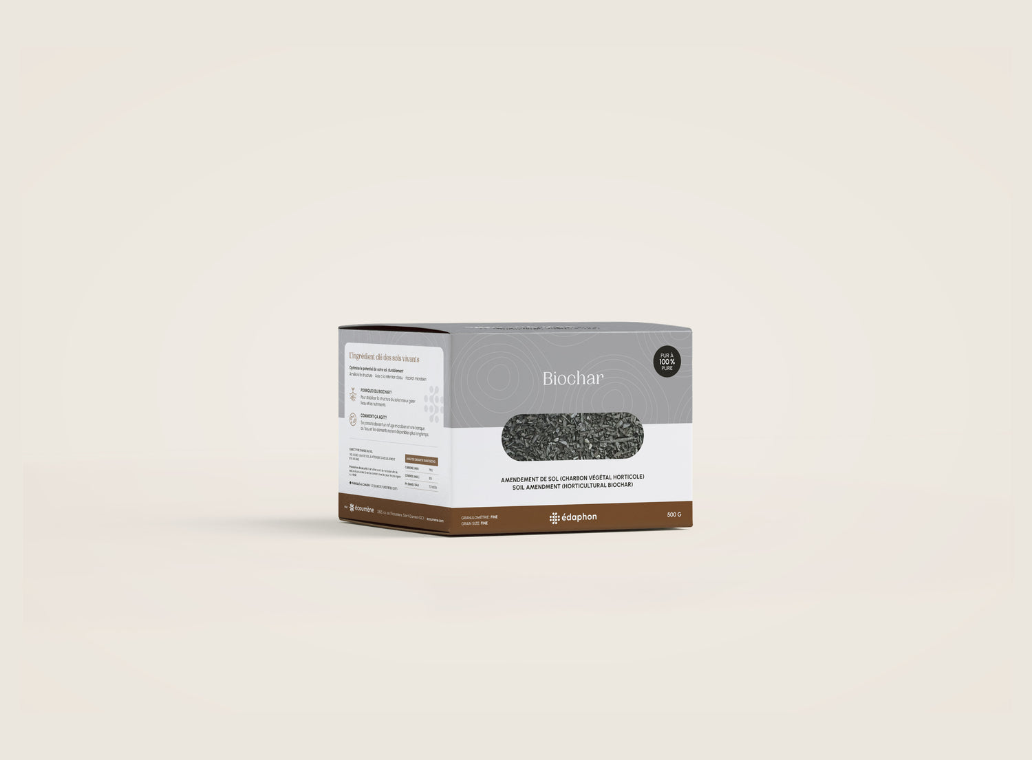 Biochar en boîte unitaire