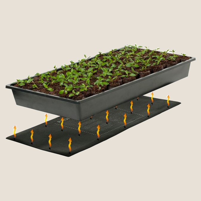 Cresbel Tapis chauffant pour plantes : 25 × 52,5 cm 21 W Tapis chauffant  pour germination des semis, tapis chauffant pour plantes d'intérieur pour  la germination et la régulation de la température, : : Jardin